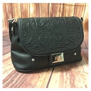 Awesome STEVE MADDEN Black Chrome Embossed Bag